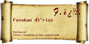 Fazekas Írisz névjegykártya